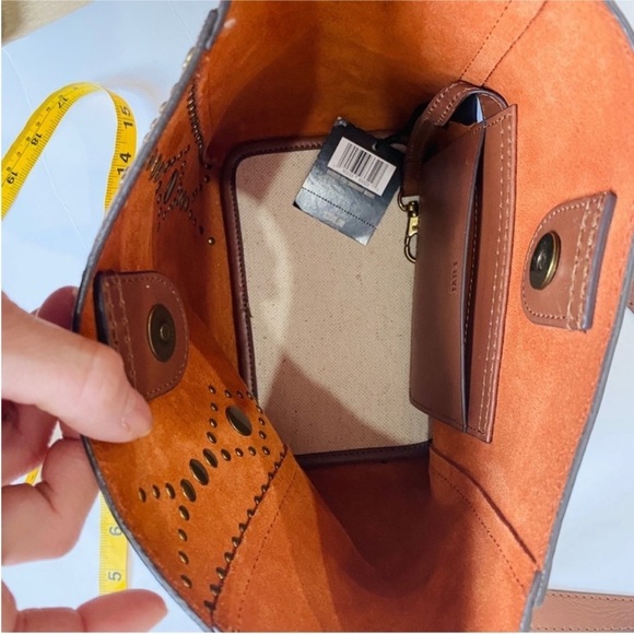 Frye studded leather crossbody bag NEW - Picture 10 of 15